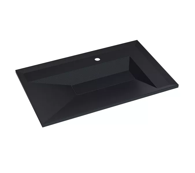 Раковина для ванной кварцевая Uperwood Lotus Quartz черная матовая (космос), Выбрать цвет: Космос, Выбрать размер: 80, изображение 4