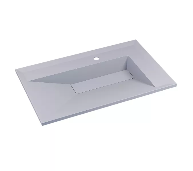 Раковина для ванной кварцевая Uperwood Lotus Quartz, белая матовая (жасмин), Выбрать цвет: Жасмин, Выбрать размер: 80, изображение 3