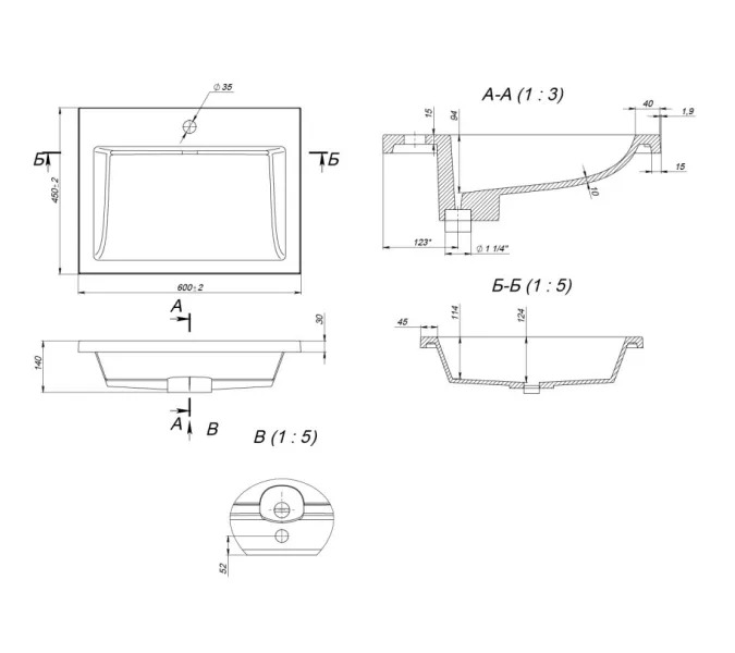Раковина для ванной Uperwood Infinity, белая глянцевая, Выбрать цвет: Белый, Выбрать размер: 60, изображение 5