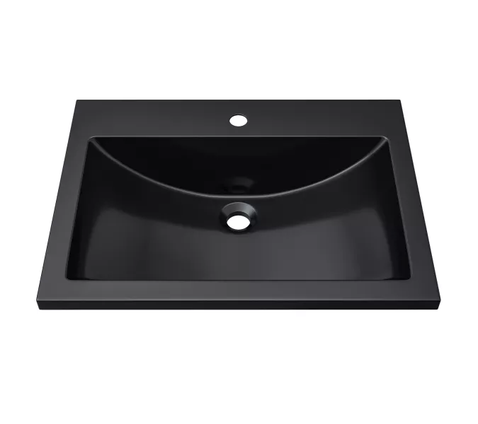 Раковина для ванной Uperwood Self  черная глянцевая, Выбрать цвет: Черный, Выбрать размер: 60, изображение 2