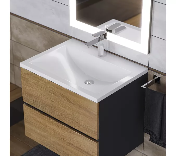 Раковина для ванной Uperwood Self  белая глянцевая, Выбрать цвет: Белый, Выбрать размер: 60, изображение 5