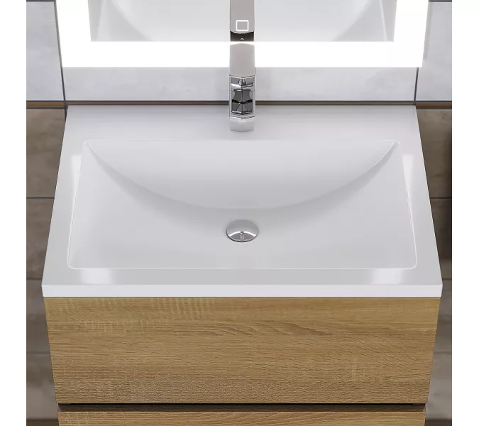 Раковина для ванной Uperwood Self  белая глянцевая, Выбрать цвет: Белый, Выбрать размер: 60, изображение 4