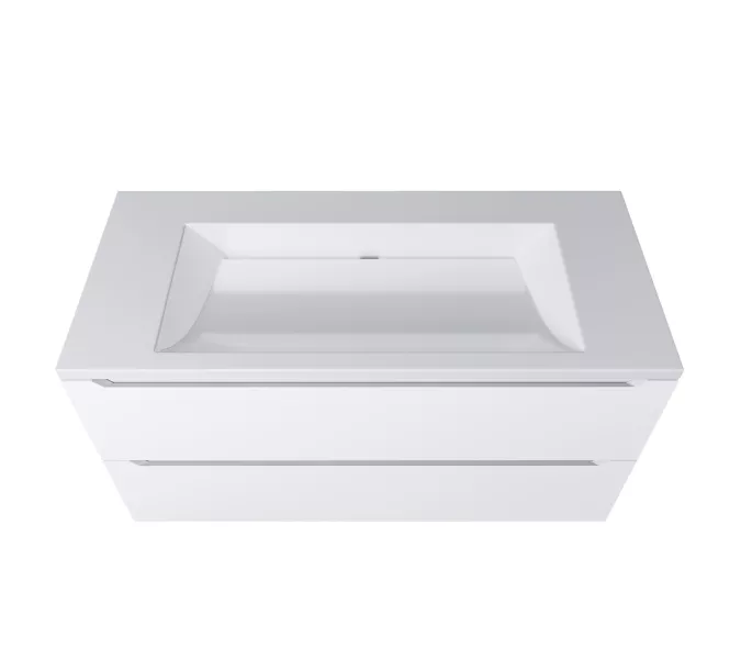 Раковина для ванной 100 см, Uperwood Infinity, без отверстия для смесителя, белая глянцевая, изображение 4