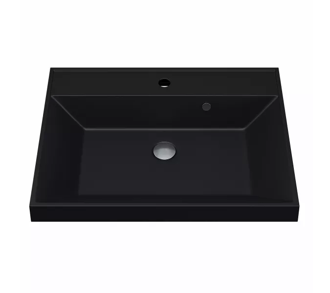 Раковина для ванной  Uperwood Classic Quartz, кварцевая, черная матовая, уголь, Выбрать цвет: Уголь, Выбрать размер: 60