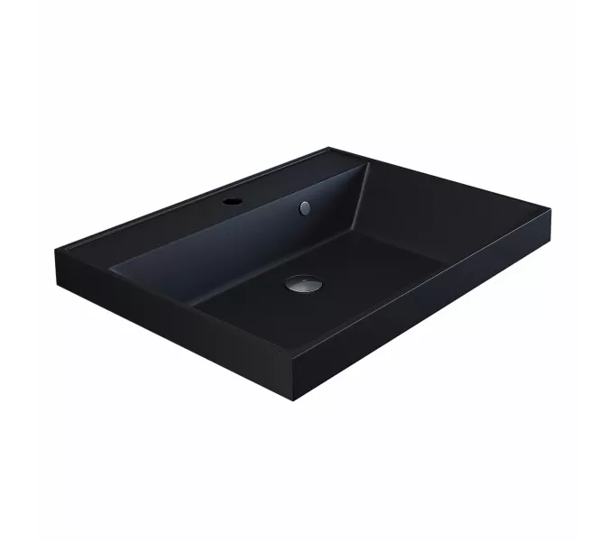 Раковина для ванной Uperwood Classic Quartz, кварцевая, черная матовая, космос, Выбрать цвет: Космос, Выбрать размер: 60, изображение 2