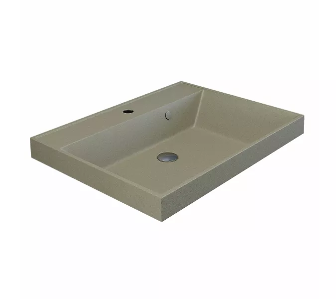 Раковина для ванной  Uperwood Classic Quartz, кварцевая, бежевая матовая, десерт, Выбрать цвет: Десерт, Выбрать размер: 60, изображение 2