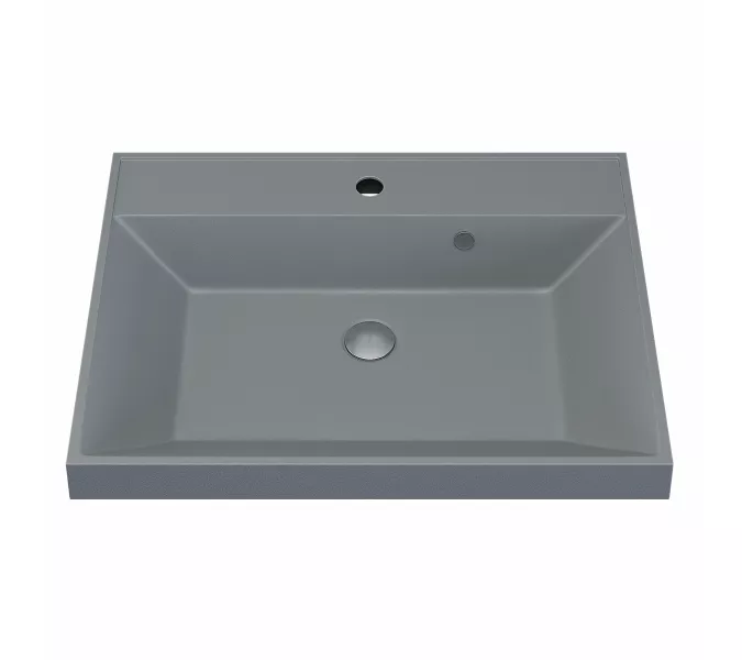 Раковина для ванной  Uperwood Classic Quartz, кварцевая, серая матовая, платина, Выбрать цвет: Платина, Выбрать размер: 60