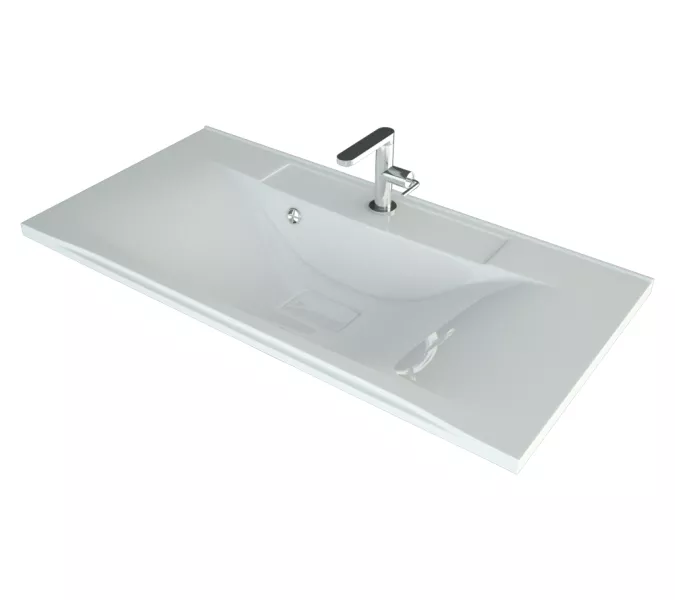 Раковина для ванной Elen ,белая, с декоративной накладкой для слива, Выбрать цвет: Белый, Выбрать размер: 90