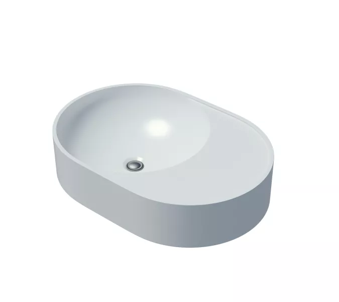 Раковина накладная для ванной Uperwood Luna 50х35х10 см, овальная, белая глянцевая, изображение 3