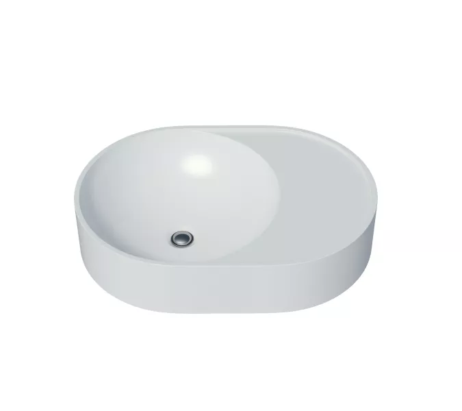 Раковина накладная для ванной Uperwood Luna 50х35х10 см, овальная, белая глянцевая, изображение 4