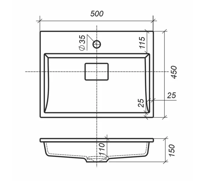 Раковина для ванной 50 см, Uperwood Barsa, черная глянцевая, Выбрать цвет: Черный, Выбрать размер: 50, изображение 9