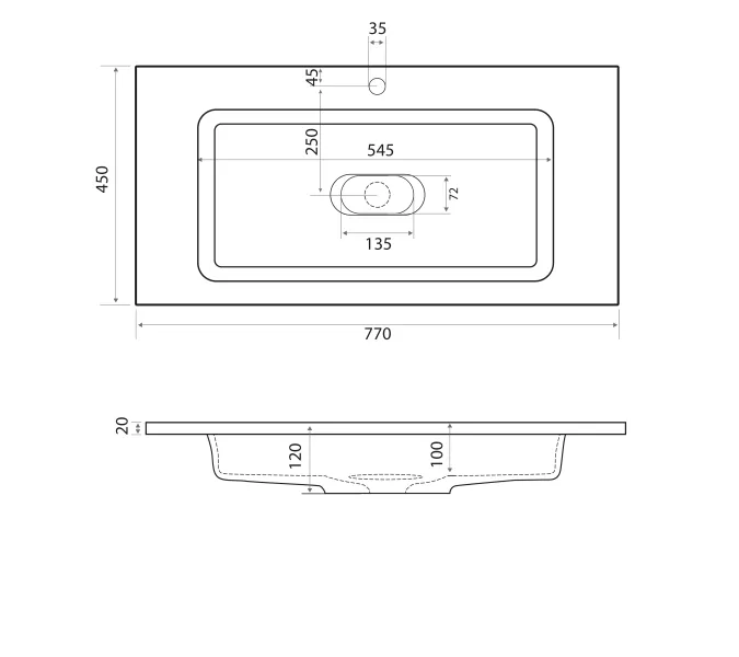 Раковина для ванной Uperwood Modul  белая глянцевая, Выбрать цвет: Белый, Выбрать размер: 80, изображение 10