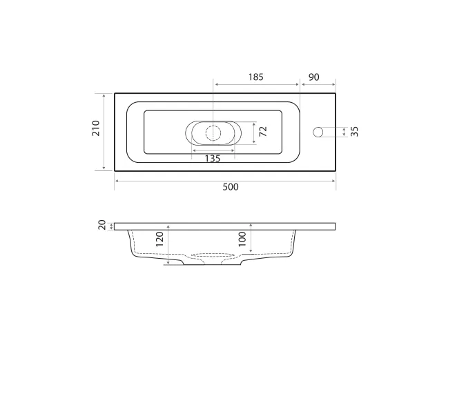 Раковина для ванной Uperwood Modul  белая глянцевая, Выбрать цвет: Белый, Выбрать размер: 50, изображение 12