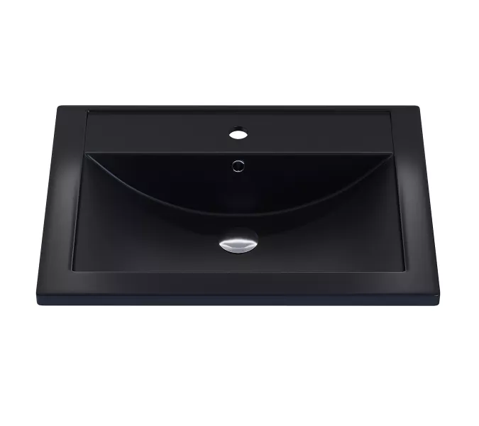Раковина для ванной кварцевая Uperwood Foster Quartz черная матовая (уголь), Выбрать цвет: Уголь, Выбрать размер: 60