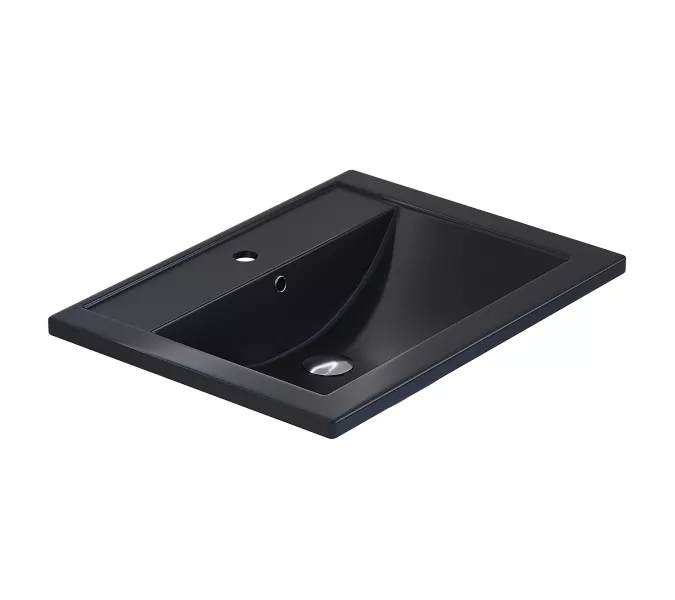 Раковина для ванной кварцевая Uperwood Foster Quartz  черная матовая (космос), Выбрать цвет: Космос, Выбрать размер: 60, изображение 2