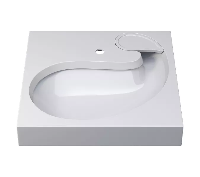 Раковина над стиральной машиной Uperwood Comforty 60х60х11 см, белая глянцевая, Выбрать цвет: Белый, изображение 4