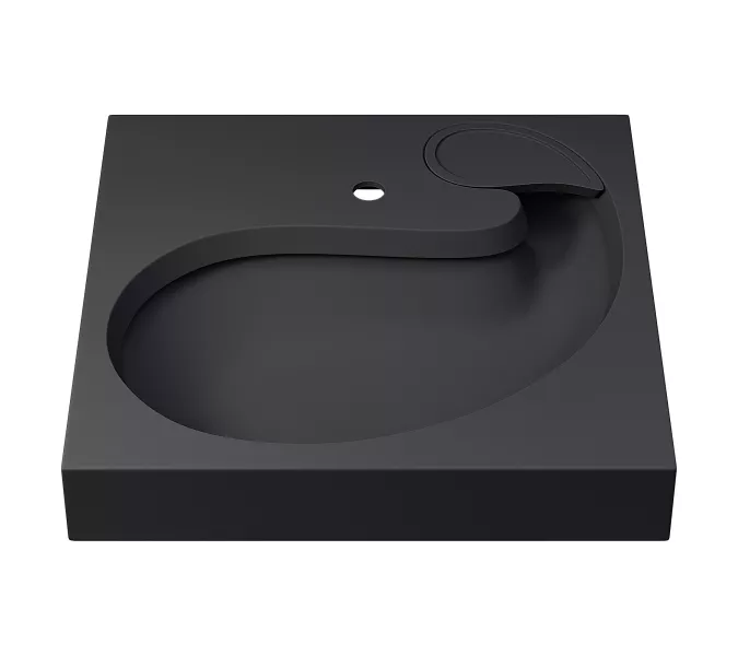 Раковина над стиральной машиной Uperwood Comforty 60х60х11 см, черная матовая, Выбрать цвет: Черный, изображение 4