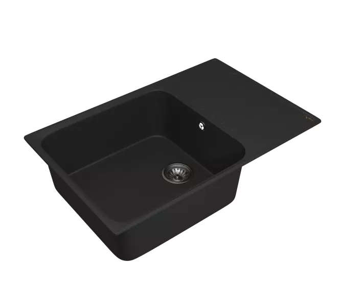 Кухонная мойка из искусственного камня Uperwood UPD-400, прямоугольная, цвет уголь, Выбрать цвет: Уголь, изображение 2