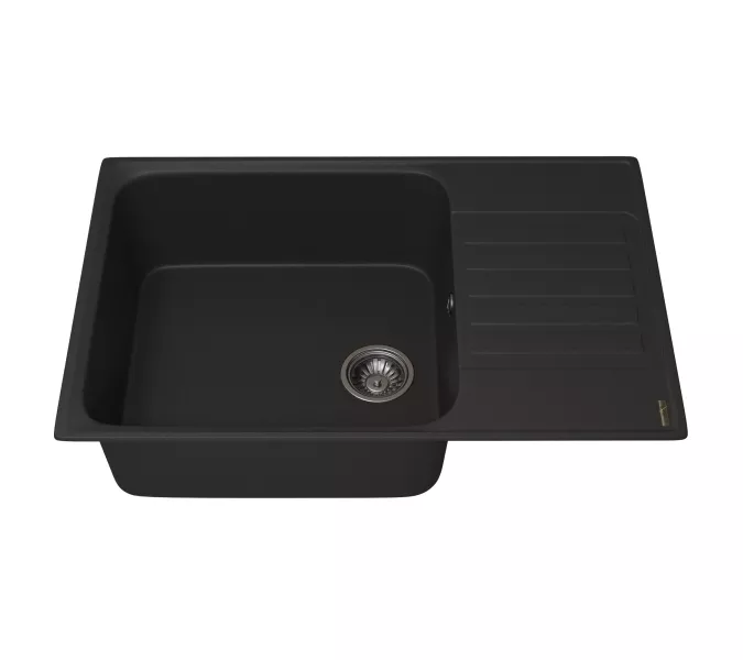 Кухонная мойка из искусственного камня Uperwood UPD-400, прямоугольная, цвет уголь, Выбрать цвет: Уголь