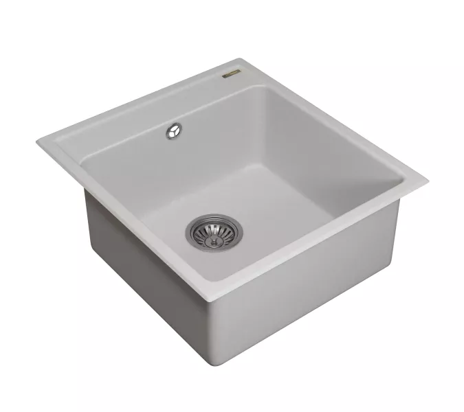 Кухонная мойка из искусственного камня Uperwood UPD-406, 42х48 прямоугольная, цвет туман, Выбрать цвет: Туман, изображение 3