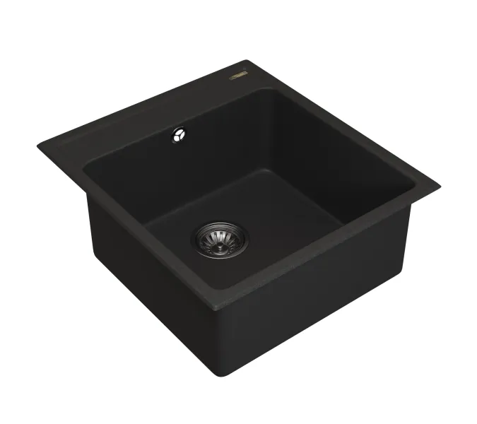 Кухонная мойка из искусственного камня Uperwood UPD-406, 42х48 прямоугольная, цвет уголь, Выбрать цвет: Уголь, изображение 3