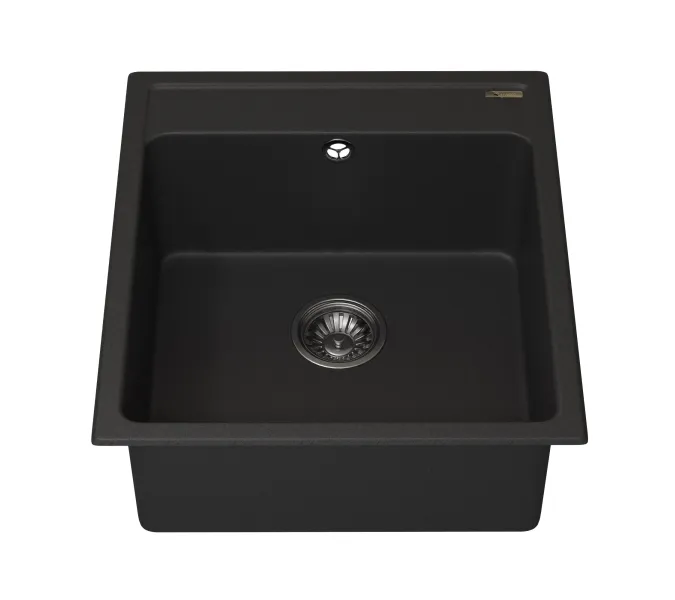 Кухонная мойка из искусственного камня Uperwood UPD-406, 42х48 прямоугольная, цвет уголь, Выбрать цвет: Уголь, изображение 4