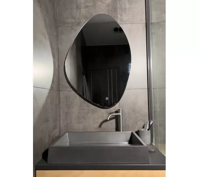 Раковина накладная бетонная Uperwood Mariana 60х40х12 см, прямоугольная, графит, Выбрать цвет: Графит, изображение 7