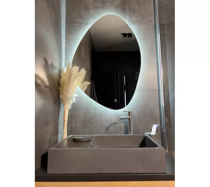 Раковина накладная бетонная Uperwood Piter 60х40х12 см,  графит, Выбрать цвет: Графит, изображение 4