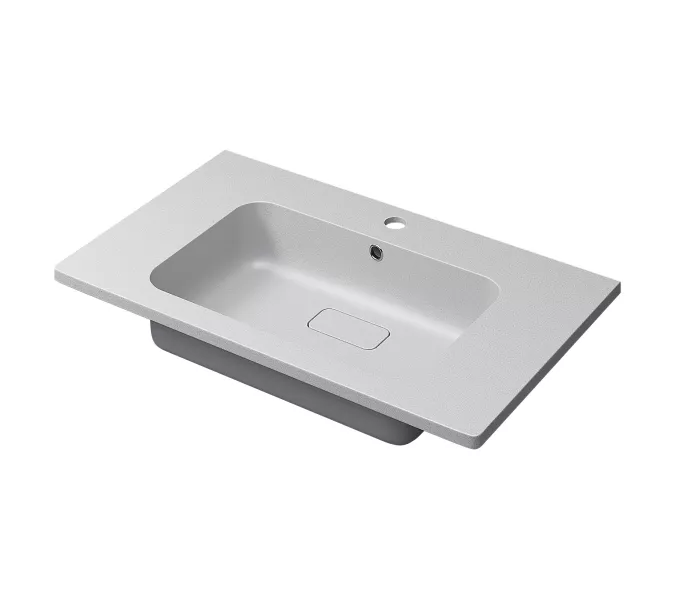 Раковина для ванной кварцевая Uperwood Lagoon Quartz 80  белая матовая (жасмин), Выбрать цвет: Жасмин, Выбрать размер: 80, изображение 2