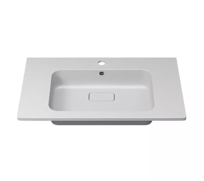 Раковина для ванной кварцевая Uperwood Lagoon Quartz 80  белая матовая (жасмин), Выбрать цвет: Жасмин, Выбрать размер: 80