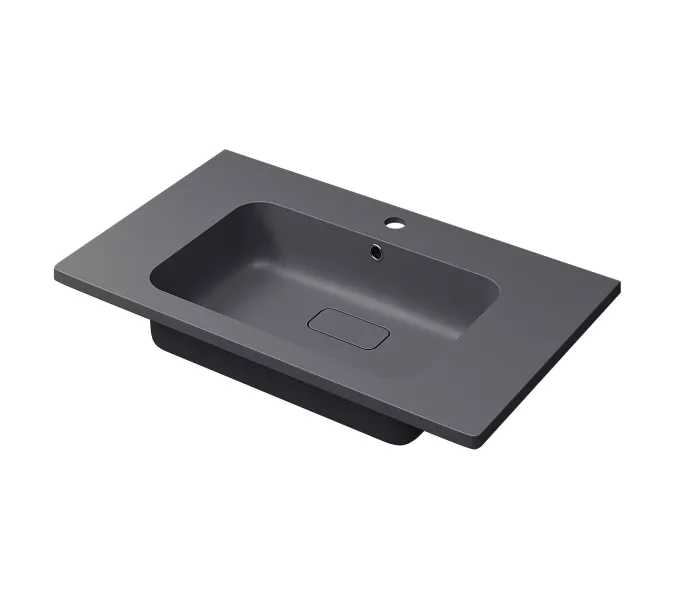 Раковина для ванной кварцевая Uperwood Lagoon Quartz 80 серая матовая (серый шелк), Выбрать цвет: Серый шелк, Выбрать размер: 80, изображение 2