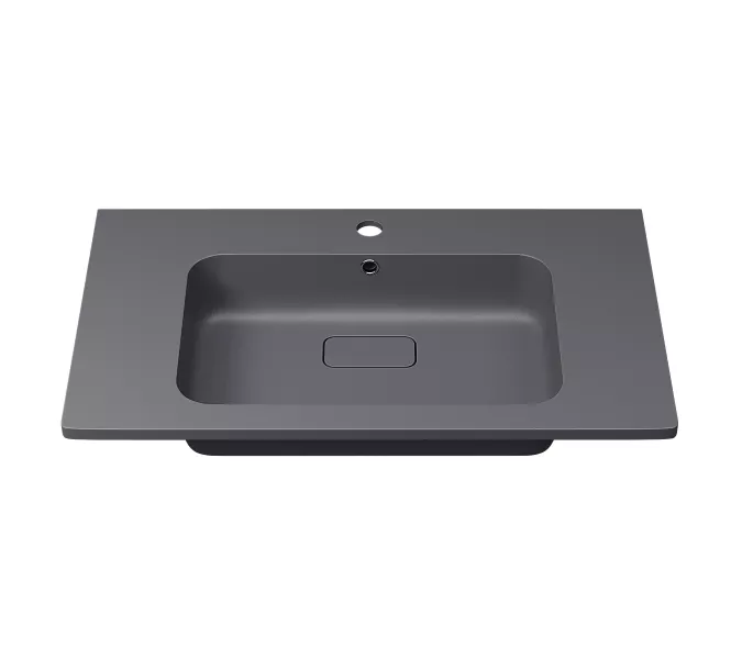 Раковина для ванной кварцевая Uperwood Lagoon Quartz 80 серая матовая (серый шелк), Выбрать цвет: Серый шелк, Выбрать размер: 80