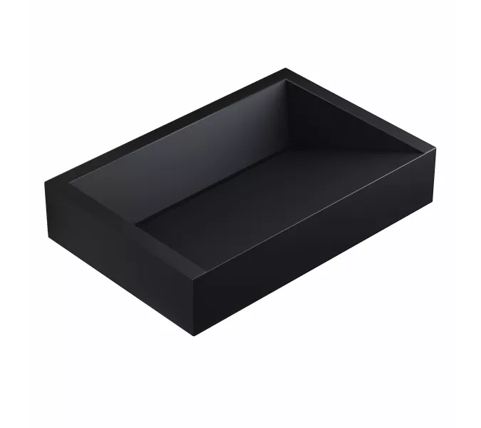 Раковина накладная бетонная Uperwood Mariana 60х40х12 см, прямоугольная, черная, Выбрать цвет: Черный