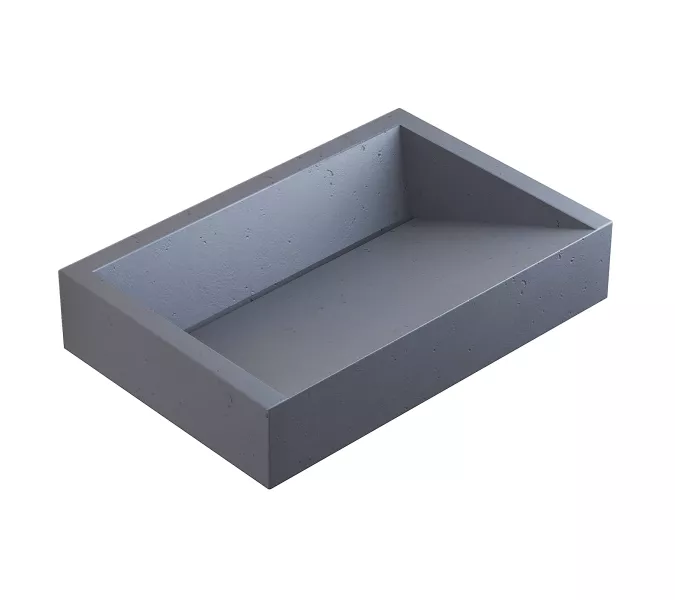 Раковина накладная бетонная Uperwood Mariana 60х40х12 см, прямоугольная, графит, Выбрать цвет: Графит