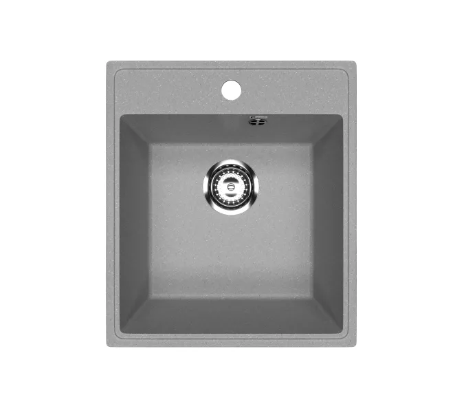 Кухонная мойка из искусственного камня Uperwood ECON UPD-404-003, прямоугольная, серая матовая, Выбрать цвет: Светло-серый, изображение 5