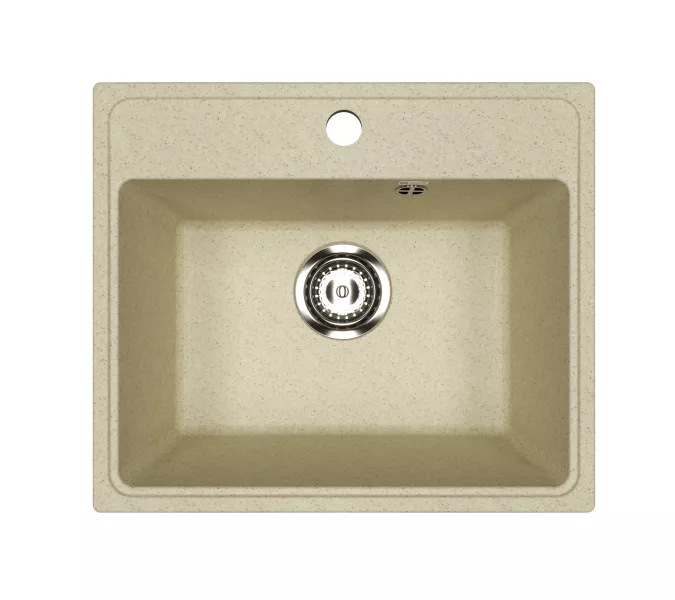 Кухонная мойка из искусственного камня Uperwood ECON UPD-408-002, прямоугольная, бежевая матовая, Выбрать цвет: Слоновая кость, изображение 4