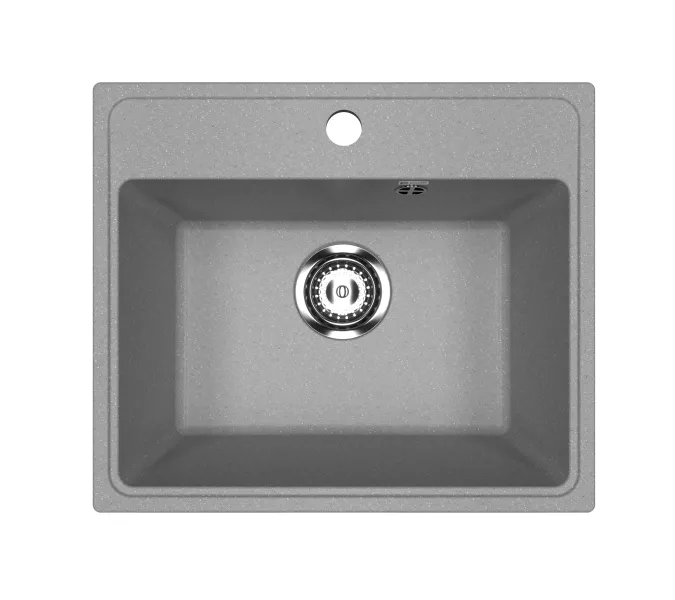 Кухонная мойка из искусственного камня Uperwood ECON UPD-408-003, прямоугольная, серая матовая, Выбрать цвет: Светло-серый, изображение 4