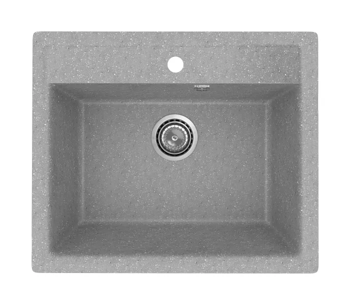 Кухонная мойка из искусственного камня Uperwood ECON UPD-104-003, прямоугольная, серая матовая, Выбрать цвет: Светло-серый, изображение 4