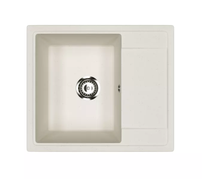 Кухонная мойка из искусственного камня Uperwood ECON UPD-201-001, прямоугольная, белая матовая, Выбрать цвет: Белый камень, изображение 4