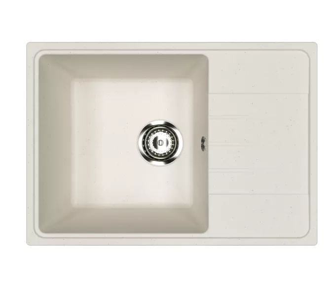 Кухонная мойка из искусственного камня Uperwood ECON UPD-506-001, прямоугольная, белая матовая, Выбрать цвет: Белый камень, изображение 4