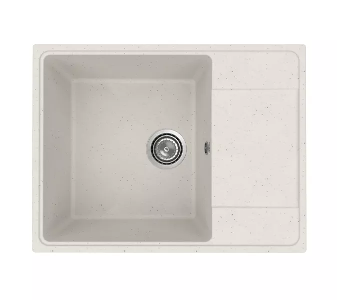 Кухонная мойка из искусственного камня Uperwood ECON UPD-202-001, прямоугольная, белая матовая, Выбрать цвет: Белый камень, изображение 4