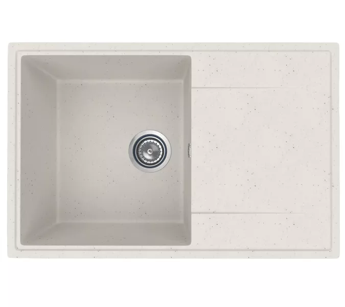 Кухонная мойка из искусственного камня Uperwood ECON UPD-507-001, прямоугольная, белая матовая, Выбрать цвет: Белый камень, изображение 4