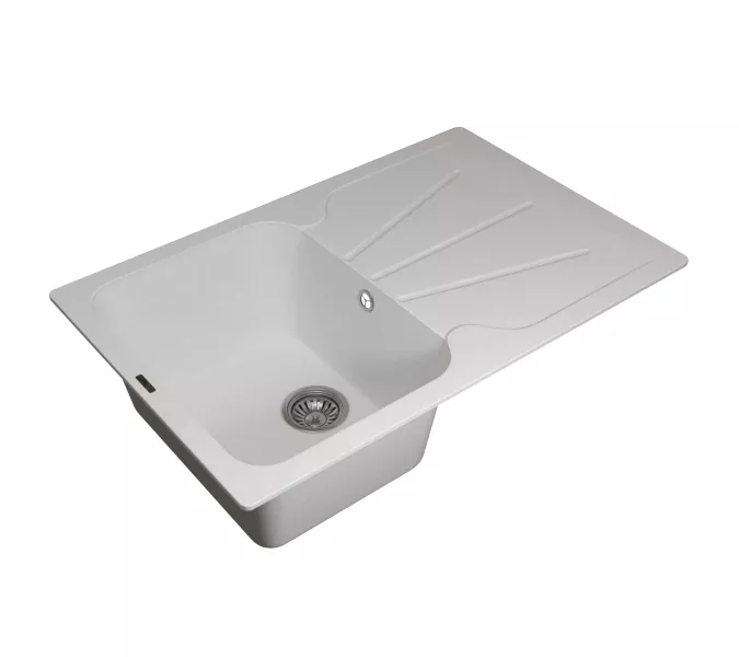 Кухонная мойка кварцевая Uperwood Quartz Premium UPD-04-01, прямоугольная, белая, Выбрать цвет: Белый, изображение 6