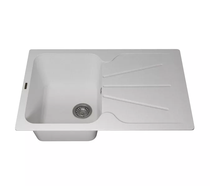 Кухонная мойка кварцевая Uperwood Quartz Premium UPD-04-01, прямоугольная, белая, Выбрать цвет: Белый, изображение 7