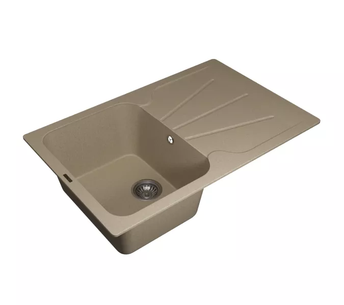 Кухонная мойка кварцевая Uperwood Quartz Premium UPD-04-02, прямоугольная, бежевая, Выбрать цвет: Бежевый, изображение 6