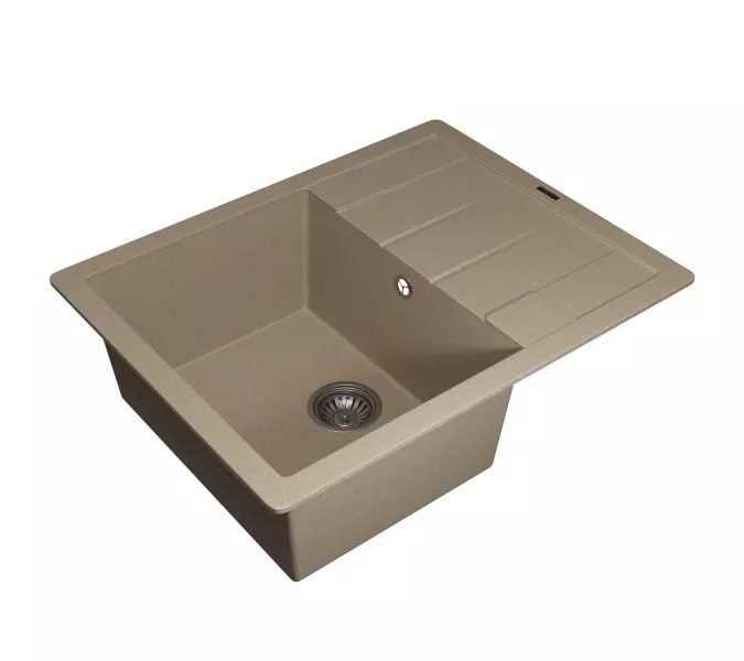 Кухонная мойка кварцевая Uperwood Quartz Premium UPD-03-02, прямоугольная, бежевая, Выбрать цвет: Бежевый, изображение 6