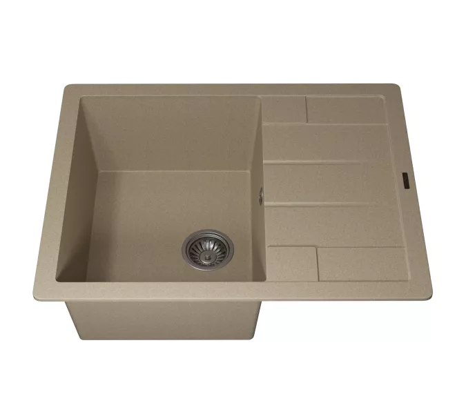 Кухонная мойка кварцевая Uperwood Quartz Premium UPD-03-02, прямоугольная, бежевая, Выбрать цвет: Бежевый, изображение 7