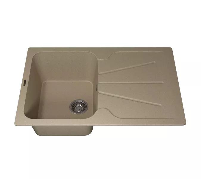 Кухонная мойка кварцевая Uperwood Quartz Premium UPD-04-02, прямоугольная, бежевая, Выбрать цвет: Бежевый, изображение 7