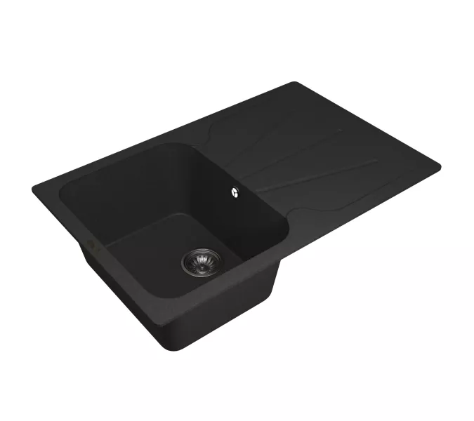 Кухонная мойка кварцевая Uperwood Quartz Premium UPD-04-04, прямоугольная, черная, Выбрать цвет: Черный, изображение 6