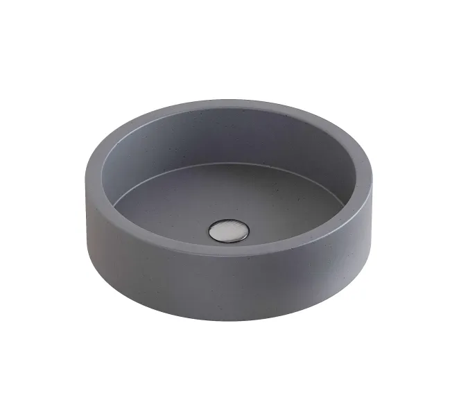 Раковина накладная бетонная Uperwood Round 34х34х9 см, круглая, графит, Выбрать цвет: Графит